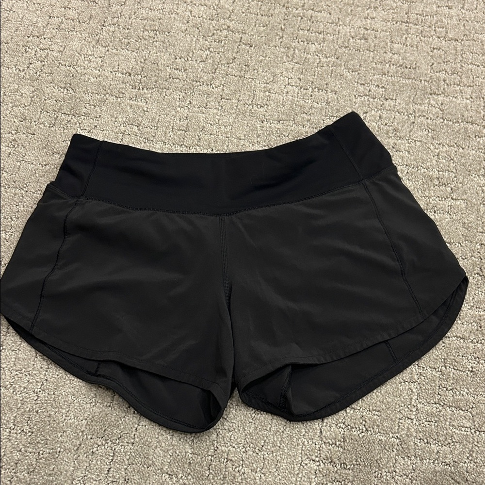 lululemon athletica Black Women's Athletic Shorts with Zip Back Pocket